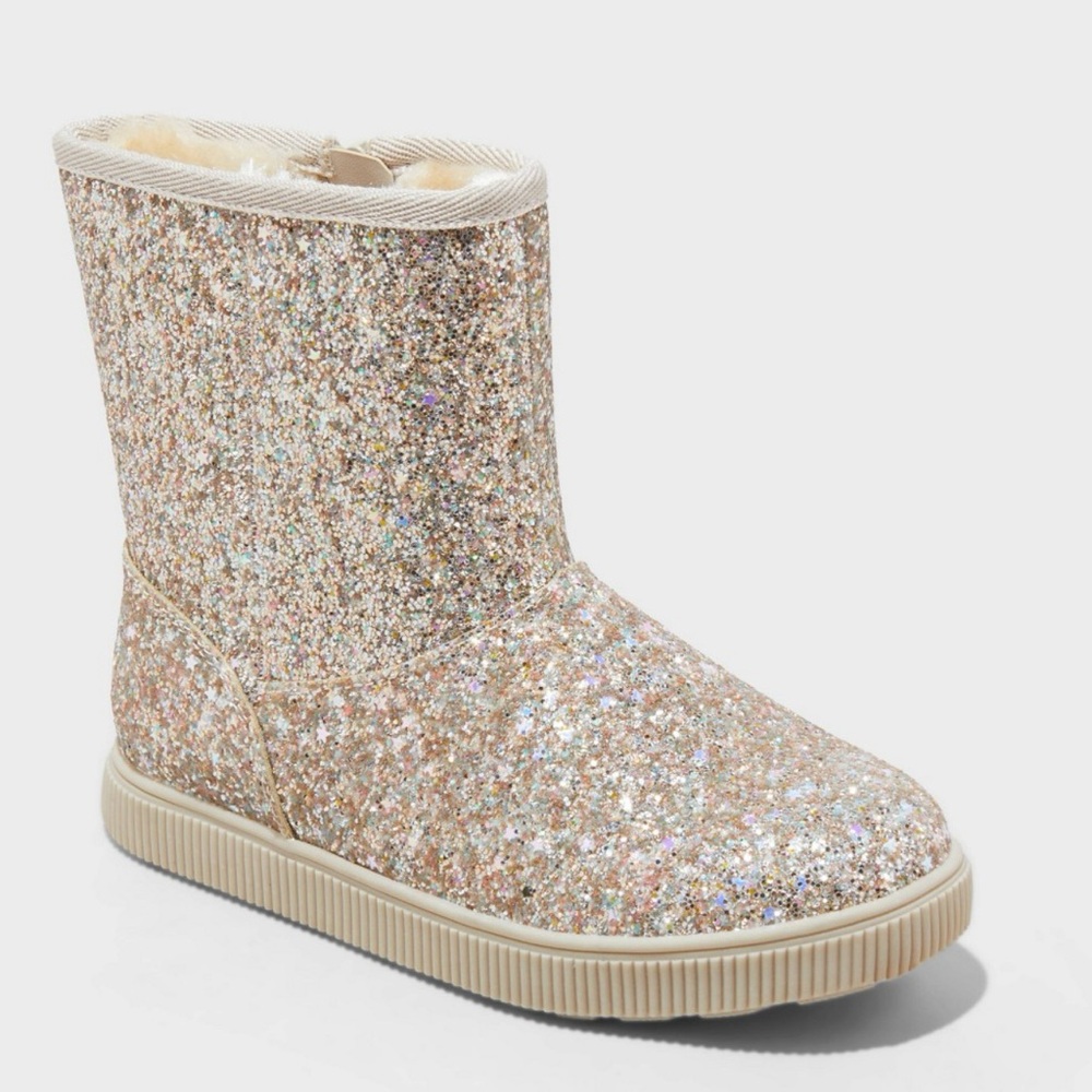 Kids' Holland Shearling Style Boots - Cat & Jack™ Gold Girls’ Size: 3 NWT